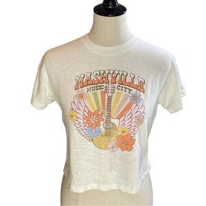 Girl's SO Nashville‎ Graphic Short Sleeve Tee L Off-White Multicolor